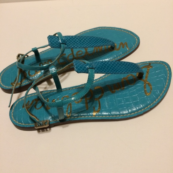$17/2+ Sam Edelman Gigi T-Strap Sandal Turquoise - Picture 6 of 8